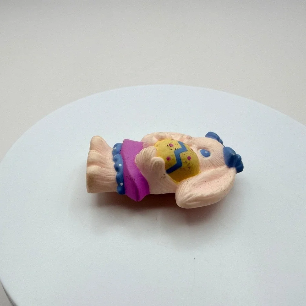 Vintage Hallmark Easter Bunny With Egg Multicolor Plastic Holiday Pin Brooch Y2K